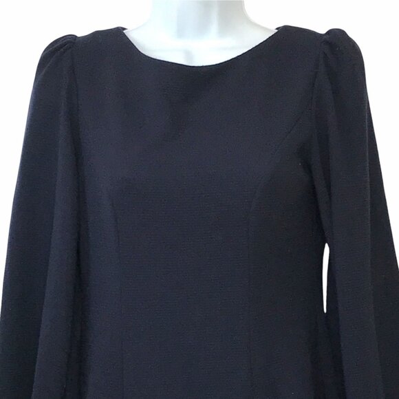 RIVER ISLAND Long Sleeve Dress Navy Blue EUR 38 US 10 Puff Bell Sleeves - Picture 3 of 6